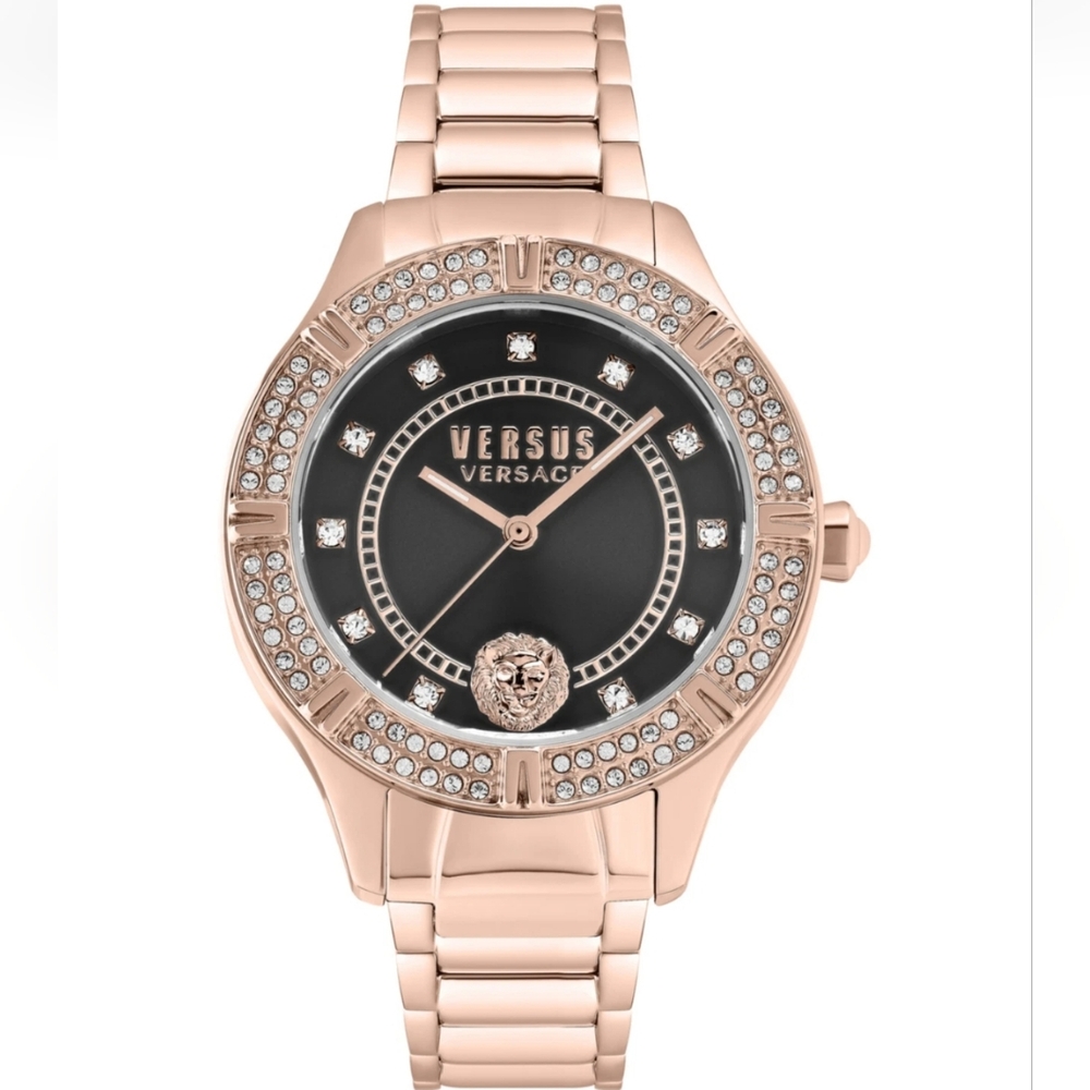 Versus Versace Womens Canton Road Rose Gold 36mm Bracelet Fashion Watch/ NEW